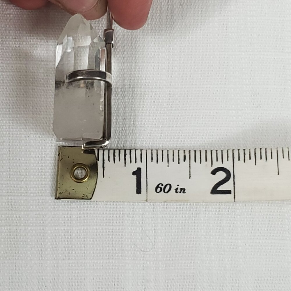 Gorgeous Large Crystal Quartz Pendant W/Sterling Silver 925 Crystal Holder - Picture 8 of 8